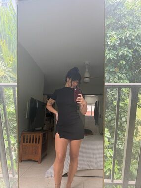Nasty Gal Black Short Sleeve Mini Dress